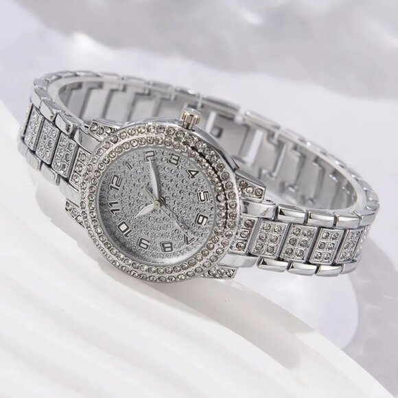 6PCS Women Jewelry Set - Luxury Elegant Alloy Crystal Wristwatch Dubai Style main image 4